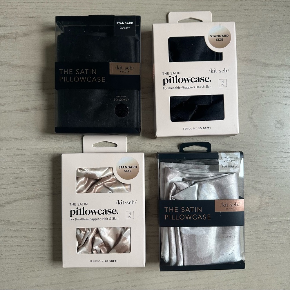 Kitsch Satin Standard/Queen Black Pillowcase